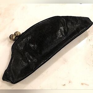 Vintage Trina Turk Black Leater Kiss- Lock Clatch